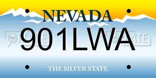 901LWA Nevada License Plate