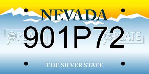 901P72 Nevada License Plate