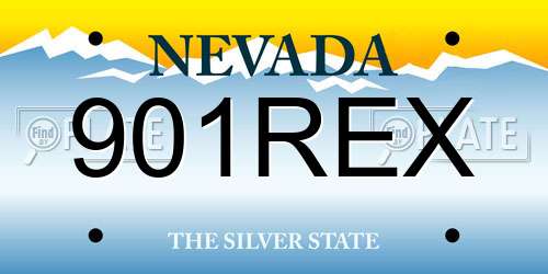 901REX Nevada License Plate