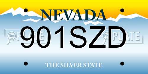 901SZD Nevada License Plate