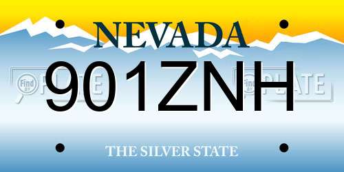 901ZNH Nevada License Plate