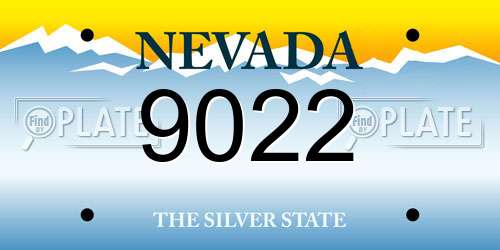 9022 Nevada License Plate