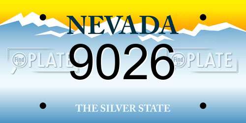 9026 Nevada License Plate