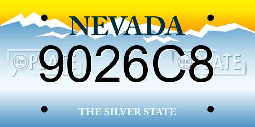 9026C8 Nevada License Plate
