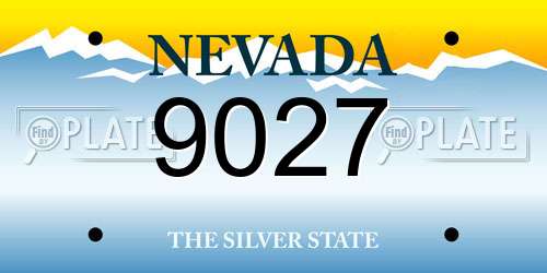 9027 Nevada License Plate