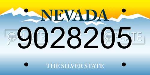 9028205 Nevada License Plate