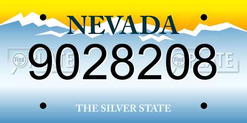 9028208 Nevada License Plate