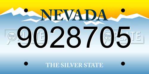 9028705 Nevada License Plate