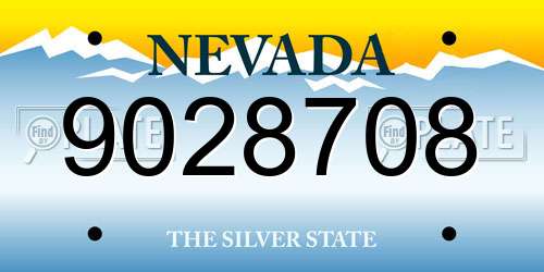 9028708 Nevada License Plate