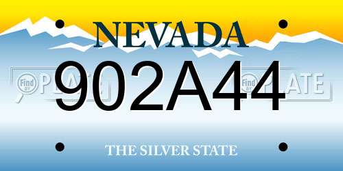 902A44 Nevada License Plate