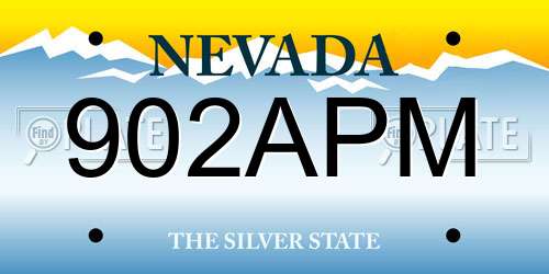902APM Nevada License Plate