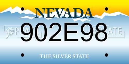 902E98 Nevada License Plate