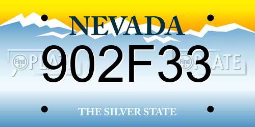 902F33 Nevada License Plate