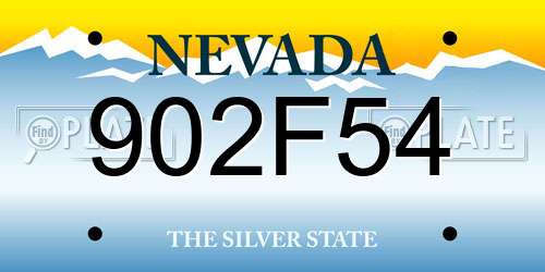 902F54 Nevada License Plate