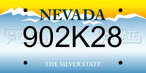 902K28 Nevada License Plate