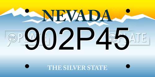 902P45 Nevada License Plate