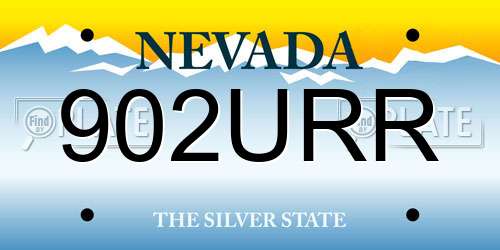 902URR Nevada License Plate