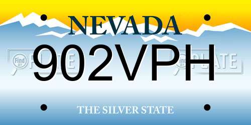 902VPH Nevada License Plate