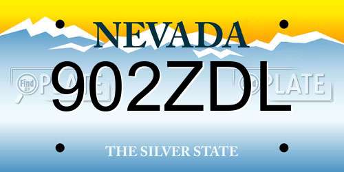902ZDL Nevada License Plate