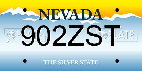 902ZST Nevada License Plate