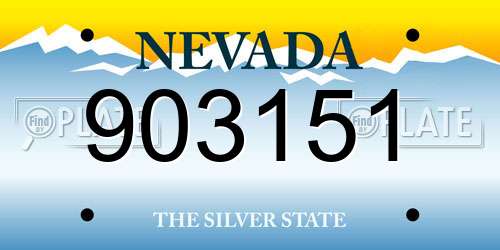 903151 Nevada License Plate