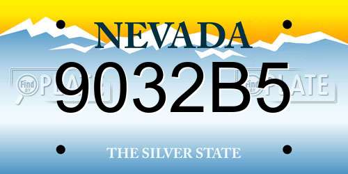9032B5 Nevada License Plate