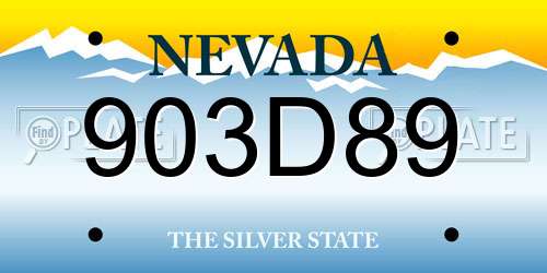 903D89 Nevada License Plate