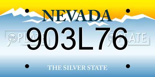 903L76 Nevada License Plate