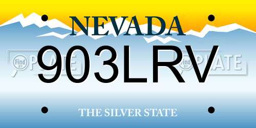 903LRV Nevada License Plate