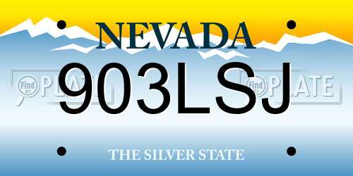 903LSJ Nevada License Plate