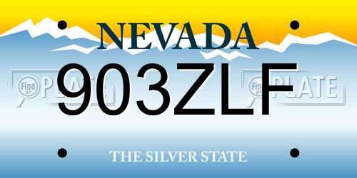 903ZLF Nevada License Plate