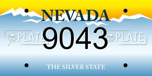 9043 Nevada License Plate