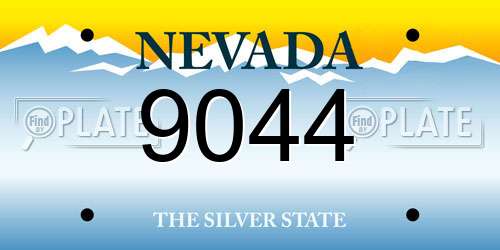 9044 Nevada License Plate