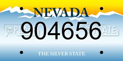 904656 Nevada License Plate