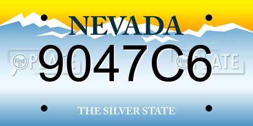 9047C6 Nevada License Plate
