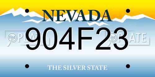 904F23 Nevada License Plate