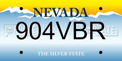 904VBR Nevada License Plate