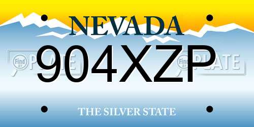 904XZP Nevada License Plate