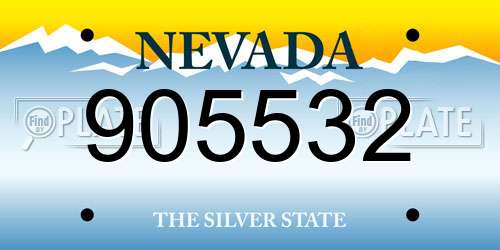 905532 Nevada License Plate