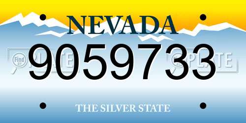 9059733 Nevada License Plate