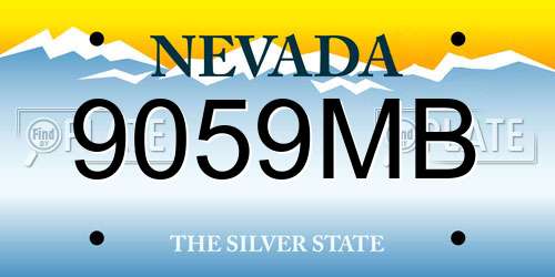 9059MB Nevada License Plate