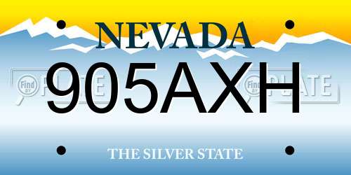 905AXH Nevada License Plate