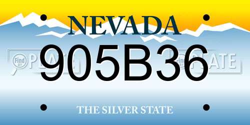 905B36 Nevada License Plate