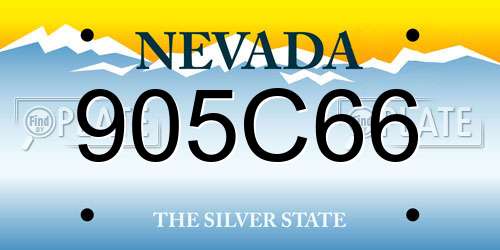 905C66 Nevada License Plate