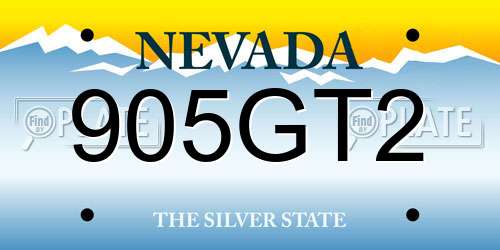 905GT2 Nevada License Plate