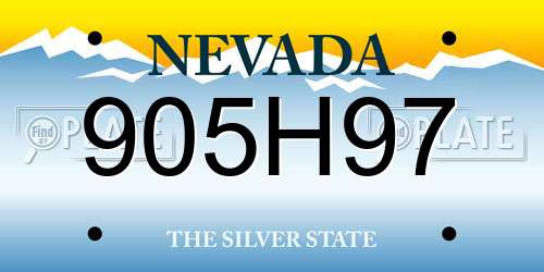 905H97 Nevada License Plate