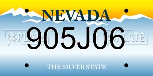 905J06 Nevada License Plate