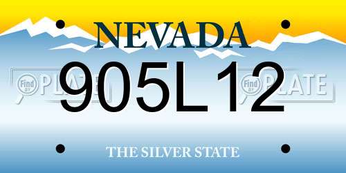 905L12 Nevada License Plate