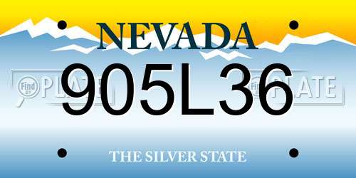 905L36 Nevada License Plate