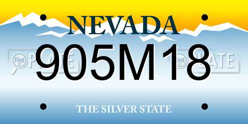 905M18 Nevada License Plate